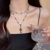 Dark Style Double-Layer Cross Necklace: Trendy Choker for Women