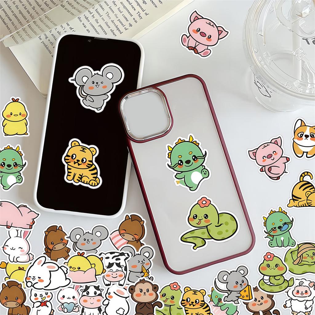 60 PC Cartoon Stickers Cute Creative Decoration Notebook Stationery Ledger DIY Stickers