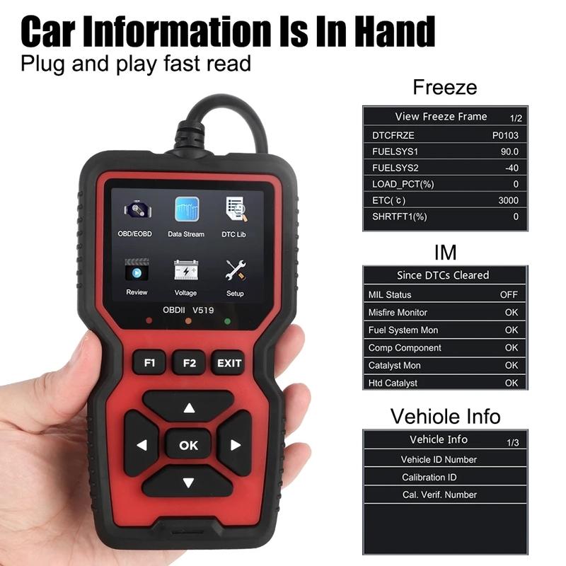2026 Engine Fault Reading Data OBD2 Scanner V519 Elm327 Battery Voltage Detection Automotive Fault Diagnosis Instrument