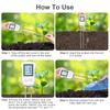 3 in 1 Digital LCD Soil Meter Temperature Humidity PH Meter with Backlight Plant Measuring Instrument for Flower Plants Garden