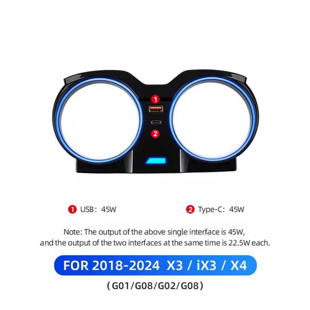 

Автомобильная центральная консоль Сверхбыстрая зарядная док-станция Адаптер-преобразователь прикуривателя Декоративная накладка для BMW 5 / 3 / X3