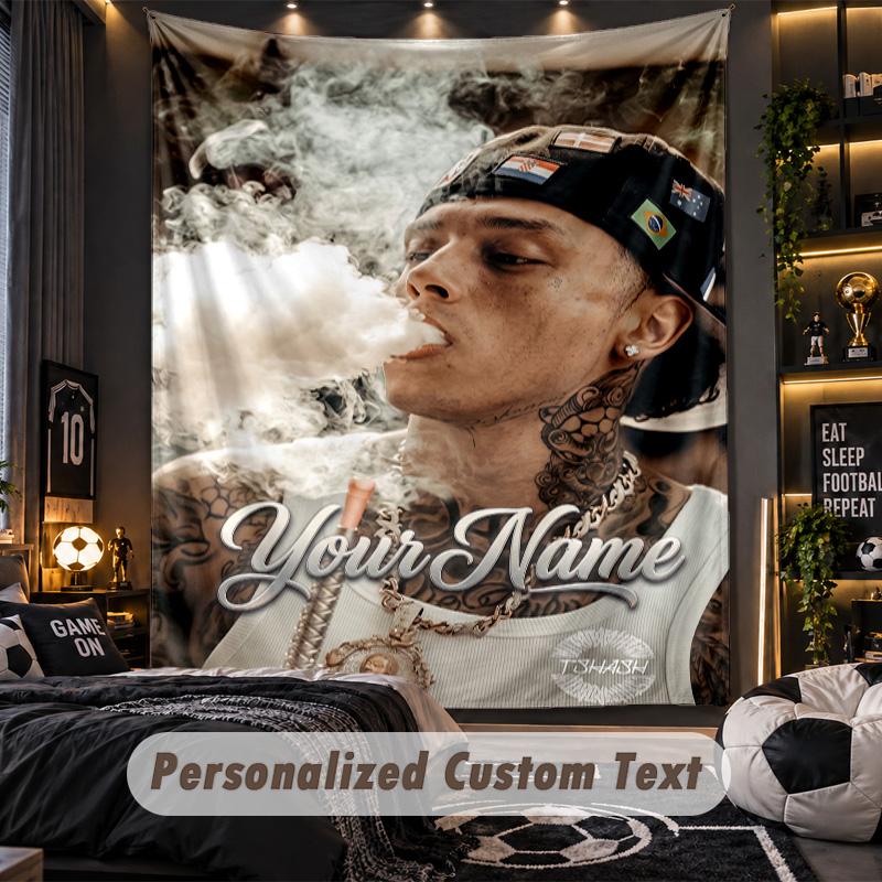 Personalized Wall Tapestry,Central Cee Custom Printed Name, Fabric Wall Art For Indoor Room Backdrop