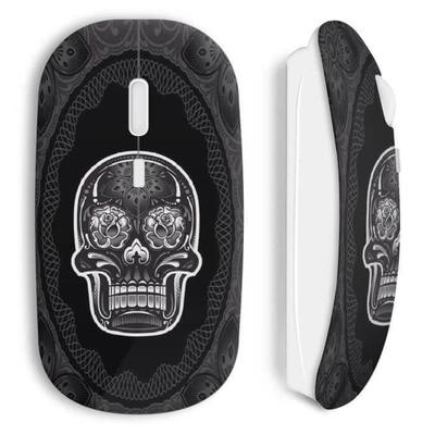 Ratón inalámbrico - Diseño Calavera - Negro - USB wifi - Compatible con Mac y PC