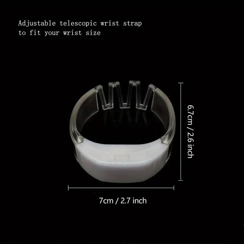 6 יחידות צמידי LED זוהרים צמידי פרק כף יד זוהרים מהבהבים אספקת מסיבות זוהרת בחושך להופעה מסיבה קרנבל מתנות