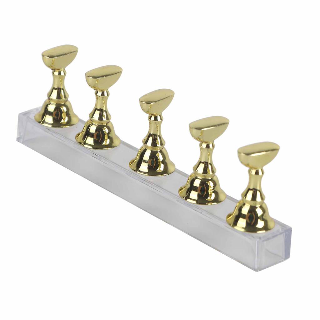 False Nail Display Stand Holder Set Nail Art Practice Holder Gold Magnetic Nail Showing Shelf