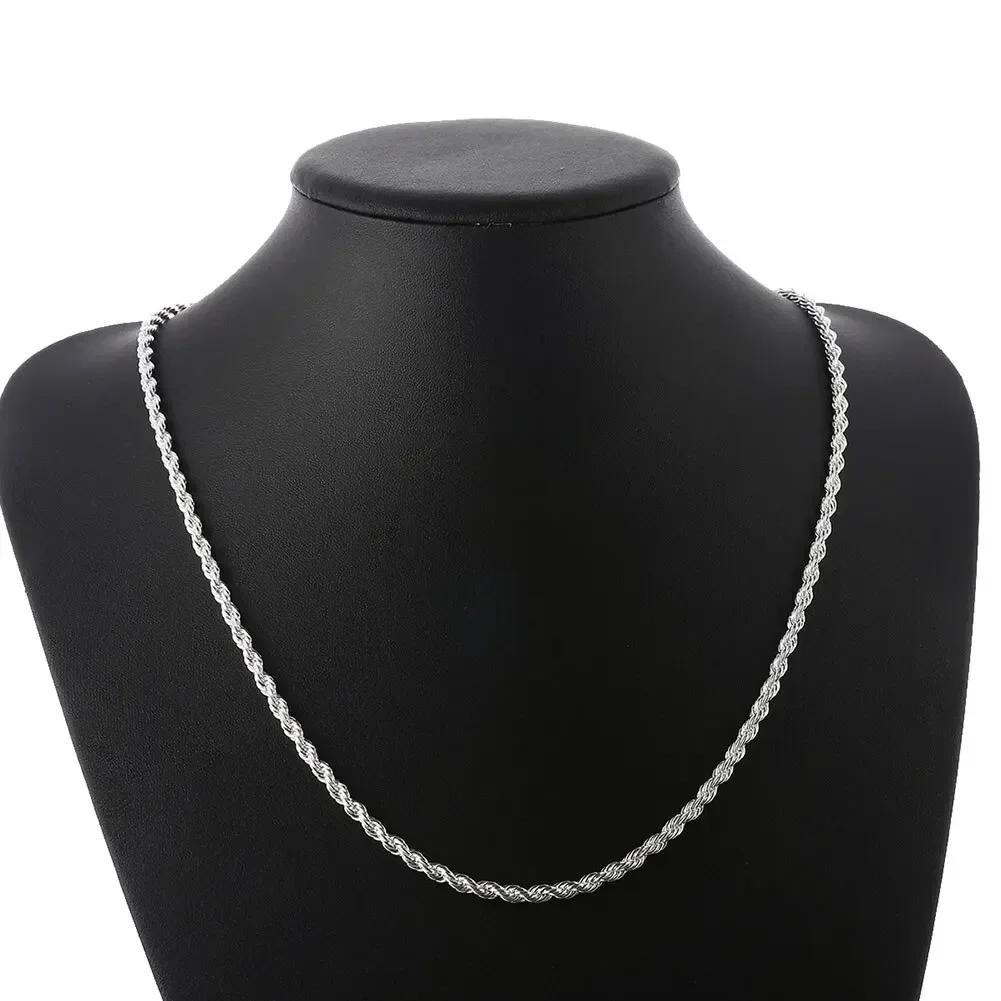 Copper Color 4mm Chain Male Twisted Rope Necklace Bracelets Fashion Women Men Copper High Quality Jewelry Set