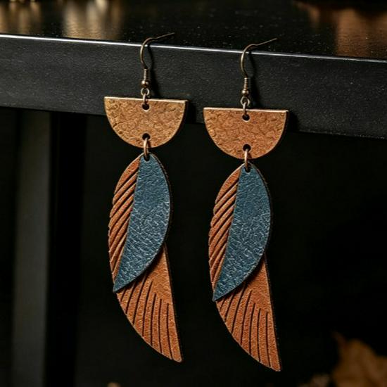 Creative PU Leather Earrings: Diverse Styles & Shapes for Unique Personality