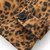 Spring and Autumn New Women's Fashion Leopard Print Coat Long Sleeves Hidden Buckle Lapel Overcoat Pocket Vintage Street Windbreaker