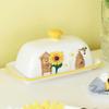 Spring Bee Sunflower Elf Ceramic Tableware Butter Plate Western Food