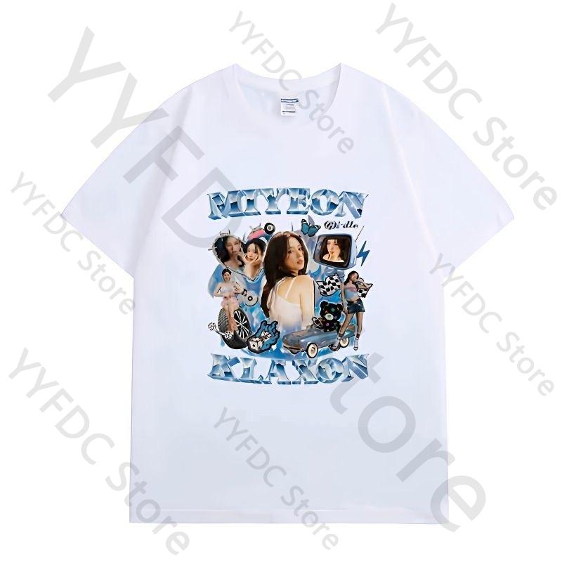 GIDLE T Shirt Fashion Retro Y2k MIYEON YUQI MINNIE SOYEON SHUHUA Print Tshirt Women Unisex Kpop Summer Cotton Short Sleeve Tee Top