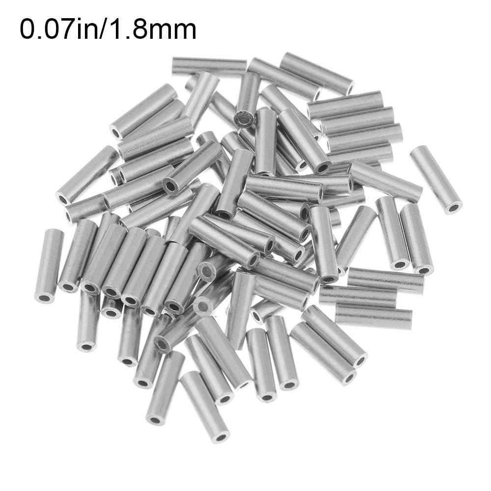 100pcs/lot Stainless Steel Connector Round Aluminum Crimp Sleeve Line Crimping Sleeves single Aluminum Fishing Wire Tube