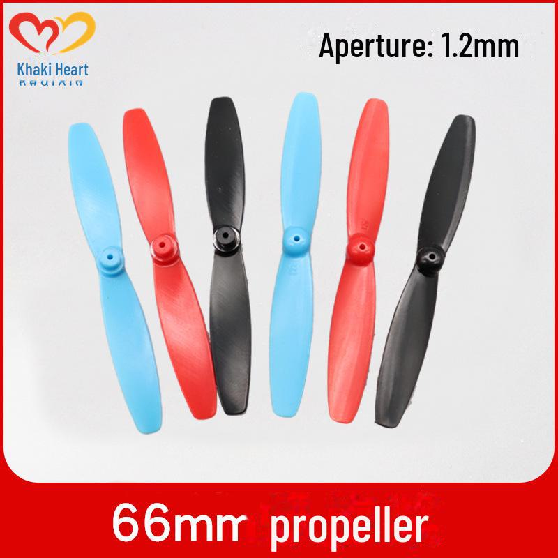 

66-міліметровий дволопатевий гвинт для моделей літаків - вал 1,2 мм, підходить для порожнистих чашкових двигунів 1020/820, леза дрона 1 pair чорний