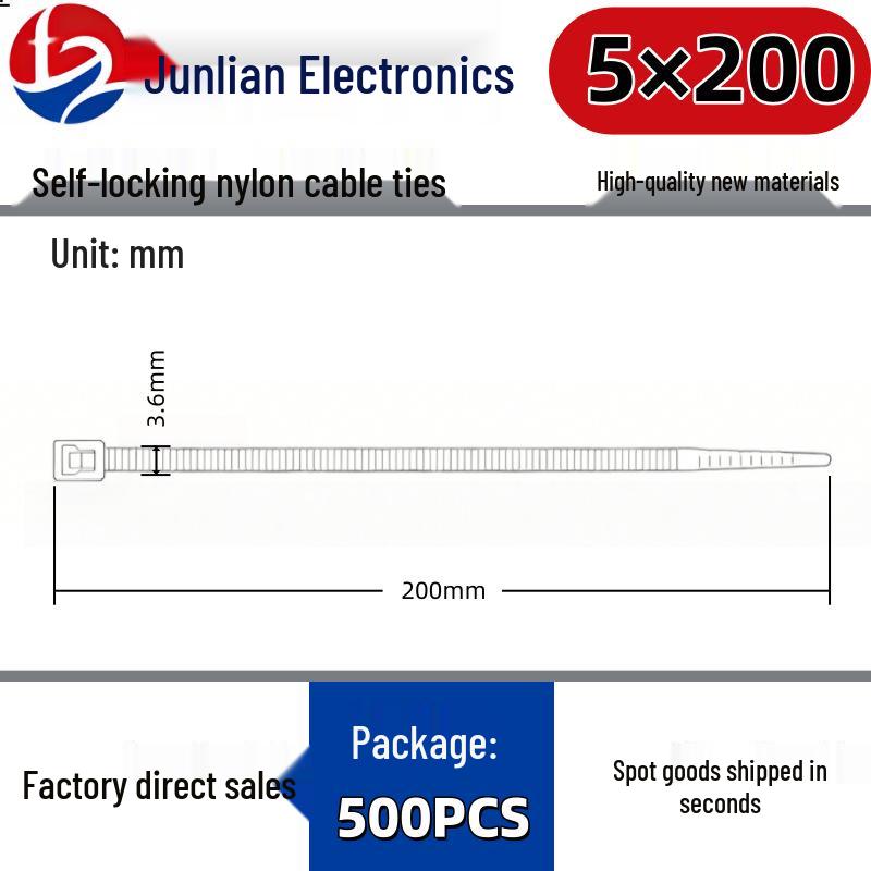 Multi-Size Self-Locking Nylon Cable Ties: Colored Plastic Straps for Binding and Bundling