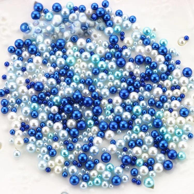 Mix Style Resin Rhinestone AB Pearls Half Round Flatback Beads AB Color Resin Rhinestones For Crafts Nail Art DIY Decoration