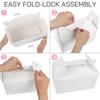 12pcs Gift Boxes Gable Boxes Party Favor Kraft Paper Large Box with Handles White Gift Boxes Goodie Box Portable Gift Wrap Box Gift Packaging Box