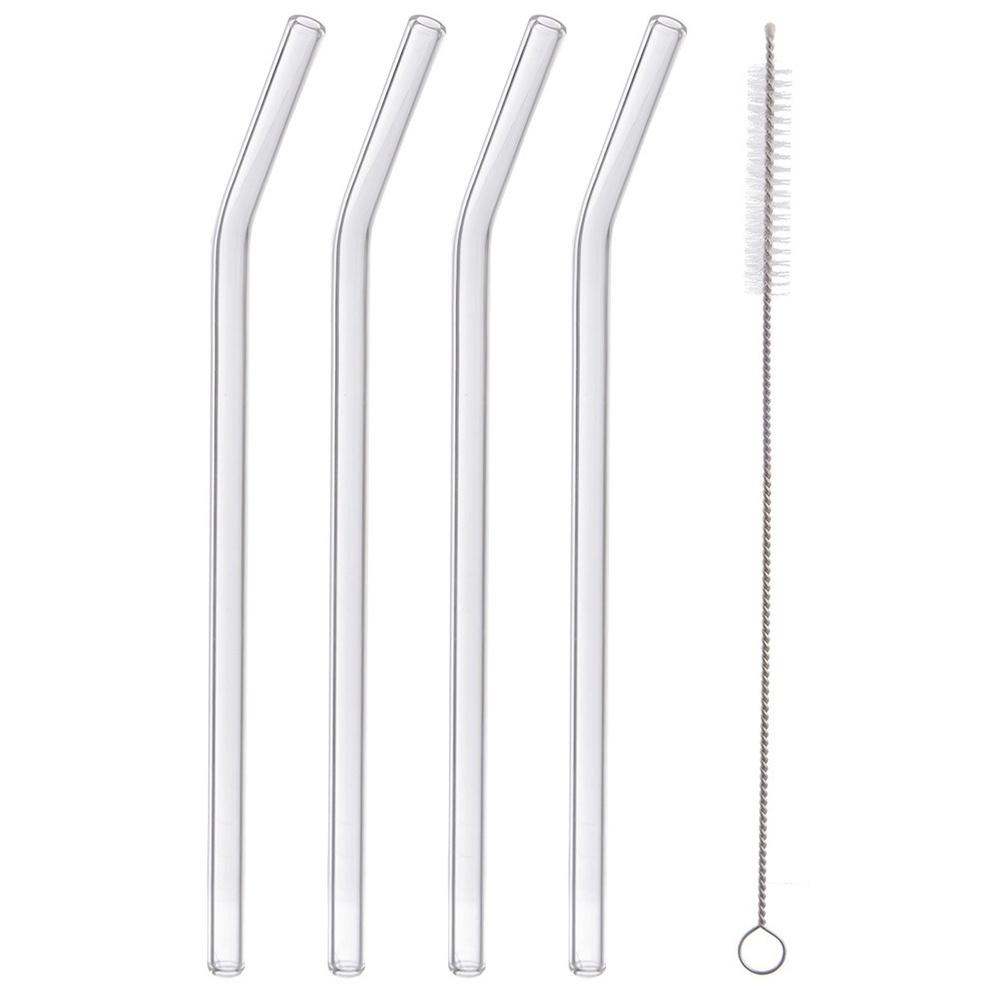 Glass drinking straws with cleaner 20 cm 5 pcs.