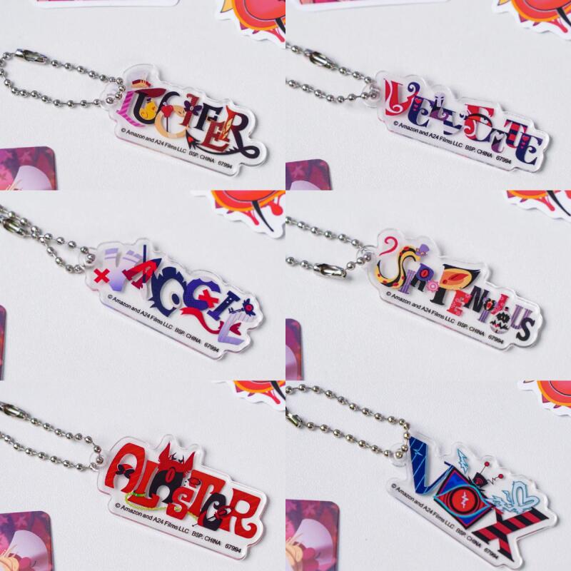 Chic Studio Unisex Acrylic Keychain For Hazbin Hotel Alastor Lucifer Vox Velvette Vaggie Sir Pentious Peripheral Acrylic Charm Backpack Pendant