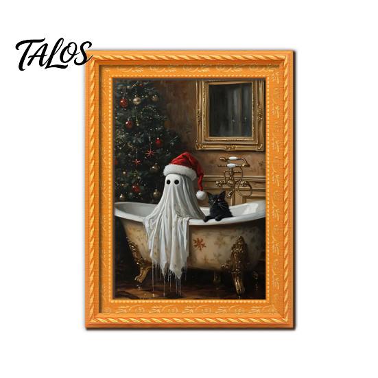 Holiday Kitchen Accessories Christmas Ghost/Dog/Cat Fridge Magnets, Retro Wooden Photo Frame Refrigerator Magnet, Strong Magnetic Creative Party