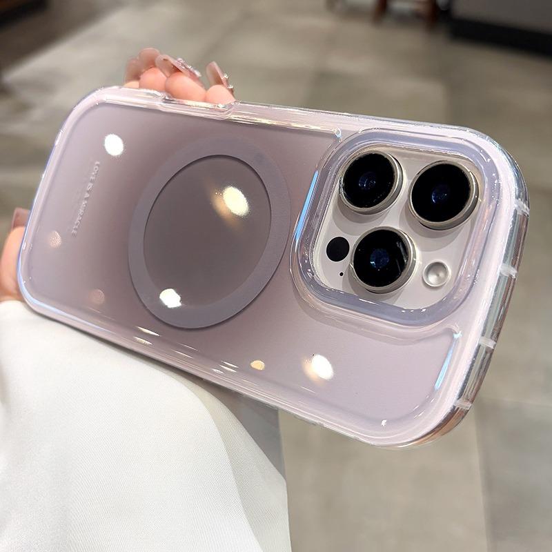 For Magsafe Gradient Hand Wrist Strap Case for iPhone 17 16 15 14 Pro Max 12 13 Magnetic Lanyard Color Contrast Shockproof Cover
