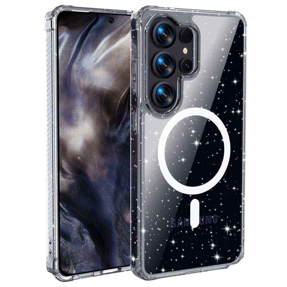 Airbag Antiknock Glitter Case For Samsung Galaxy S26 Plus S25 S24 Ultra for Magsafe Magnet Wireless Charging Matte Cover