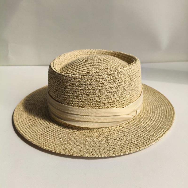 High-quality women's hats cross-border custom French top hats, straw hats, high-end seaside vacation photos