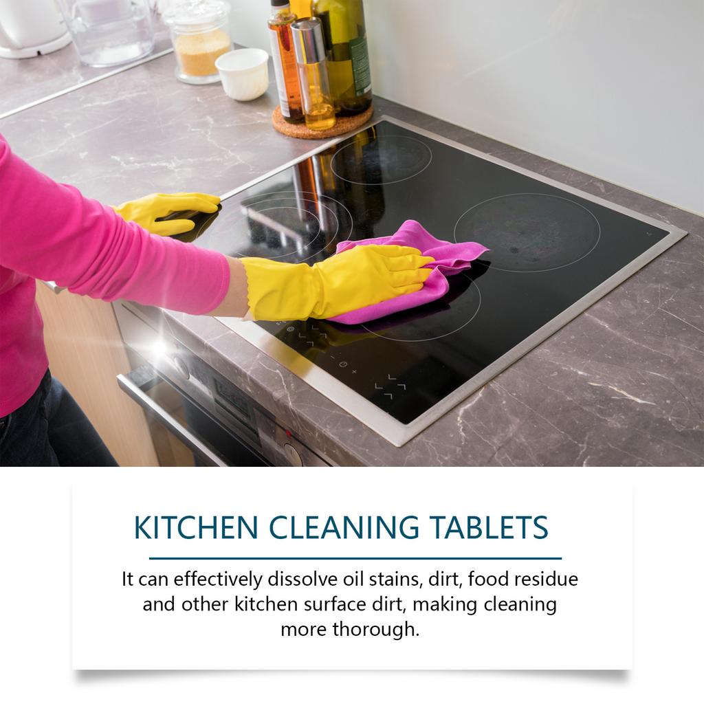Šumivé tablety na dekontaminaci a odstranění oleje pro domácnost, multifunkční čisticí nástroj na mytí nádobí