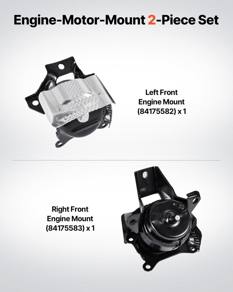 Engine Motor Mount Kit Replacement, Set of 2, Compatible with 20142018 Chevrolet Silverado 1500 5.3L V8, Replace OE# 84175582, 84175583, Secure