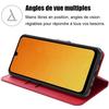 Coque de protection - BOOLING - pour Samsung Galaxy A26 5G - Cuir Synthétique Rouge - 2 Verres Trempés - Antichoc