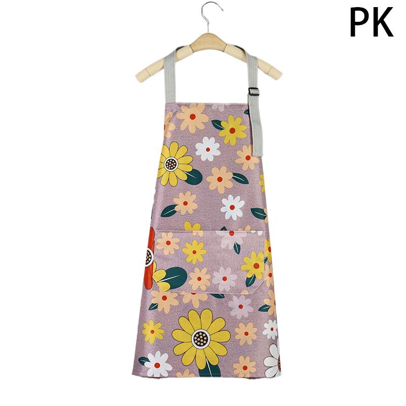 Cute Flower Kitchen Household Oil-Proof Cooking Apron For Women Children Men Kitchen Waterproof Adult Coffee Baking Accessories