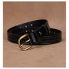Womens Genuine Leather Belt With Hollow Cut Design Slim Waistband Casual Office Jeans Outfits Zinc Alloy Pin Buckle
