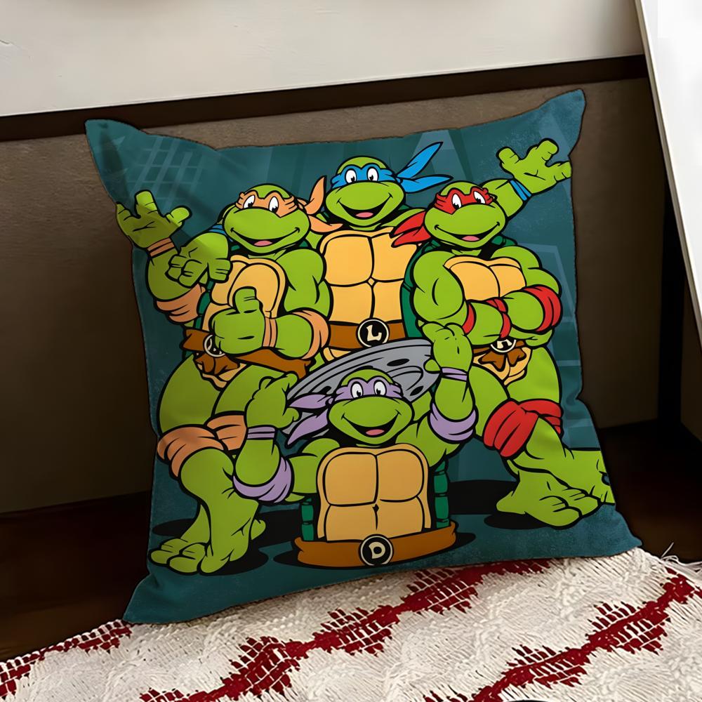 Teenage Mutant NNinja Turtles Cushion Cover Reversible Soft Durable Pillow Cover Home Car MultiScene Use for Daily Comfort