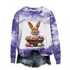 Women's Fashion Printed Long Sleeve Loose Round Neck Sweatshirt Top Fall