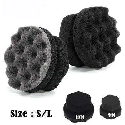 Car Wax Polishing Sponge Hexagonal Grip Applicator Hand Tire Wax Sponge High Density Foam Sponge For Auto Waxing Accessories