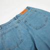 Cross-border European and American Trendy Brand Alcatraz Letter Logo Printing Washed Denim Shorts Men's and Women's High  Straight Five-point Pants