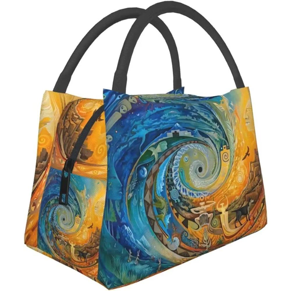 

Ланч-бокс для гаданий на Таро, термоизолированный ланч-бокс, большая вместимость, сумки-тоут Bento для работы, пикника, путешествий 28x17x16CM бежевый