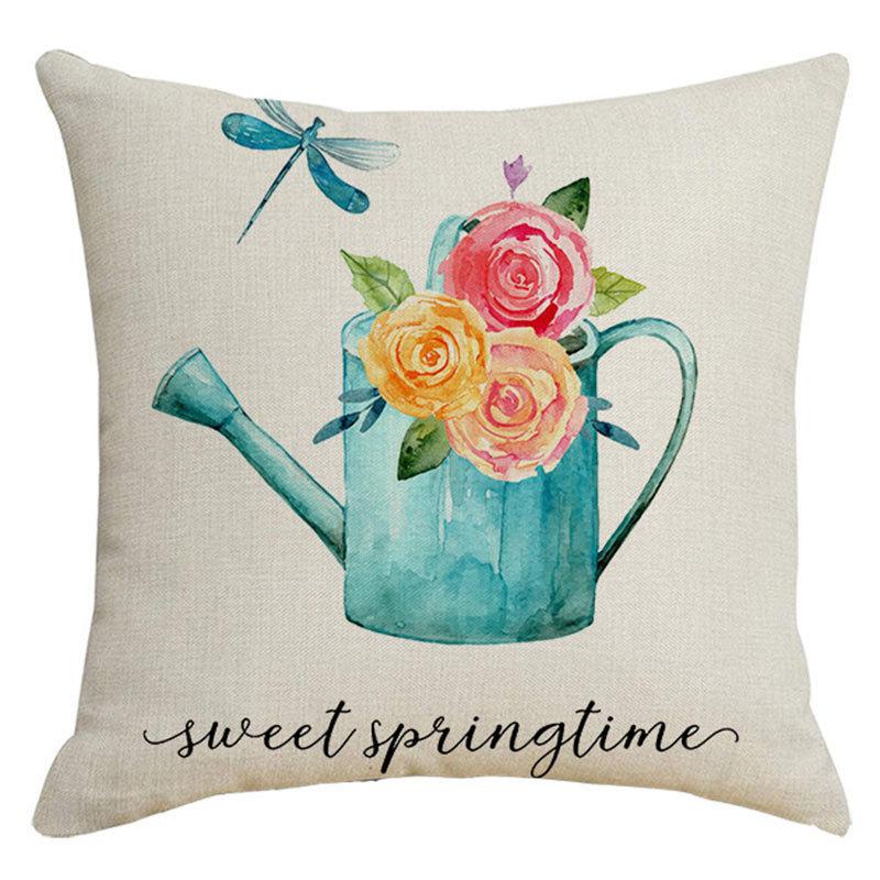 Spring Pillow Case Sofa Waist Pillow Case Garland Truck Light Luxury Home Office Pillow Pillow Case
