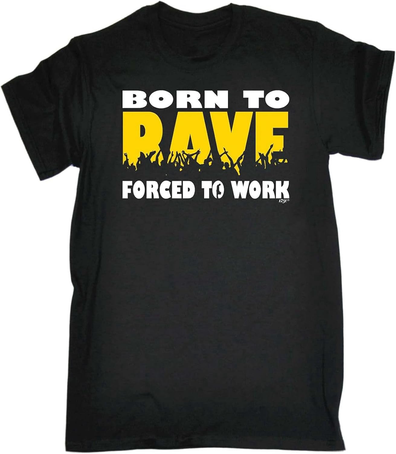 Funny Novelty T-Shirt Mens tee Tshirt - Born to Rave Party Dancing 4XL чёрный
