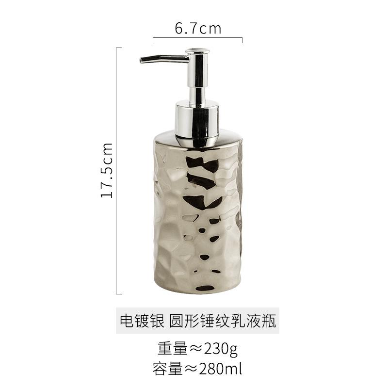 Ceramic electroplating distribution bottle hotel club press bottle shampoo and shower gel shampoo dispenser soap dispenser