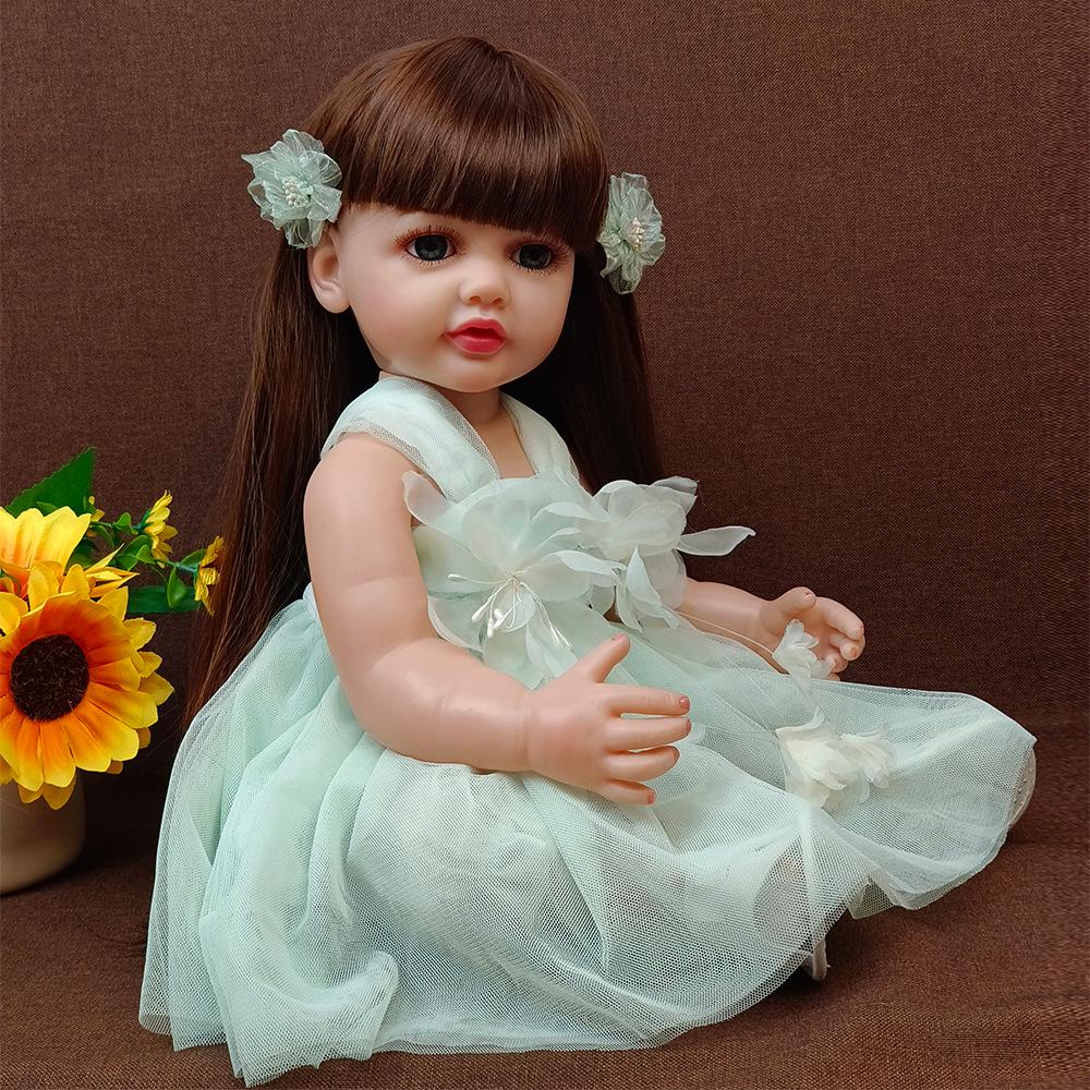 Realistic 55cm Full Enamel Baby Girl Doll Toy