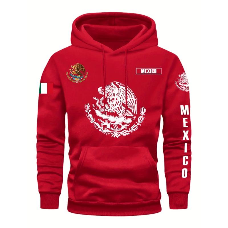 Sweat à capuche Drapeau Mexicain Aigle avec Cactus Pirate Quotidien Extérieur Fitness Sport Décontracté Chaud Automne Hiver Hommes Femmes Haut