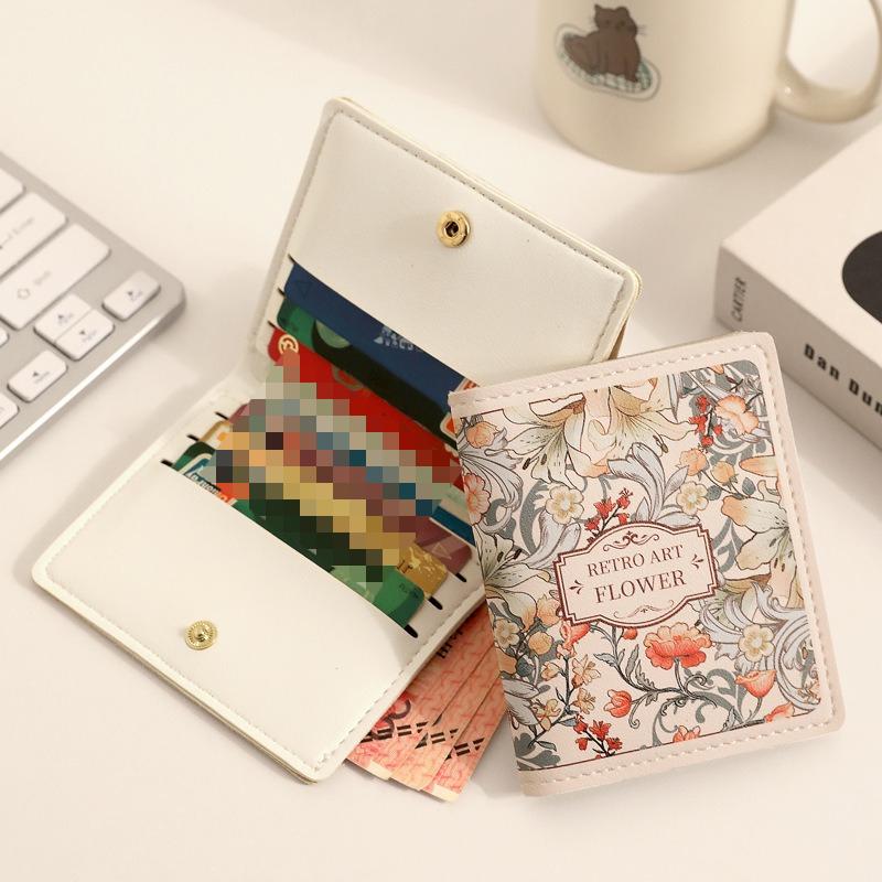 Flower Card Bag Female Niche Advanced Sense Anti-degaussing Card Sleeve Multi-card Cute Small Large Capacity Coin Wallet New