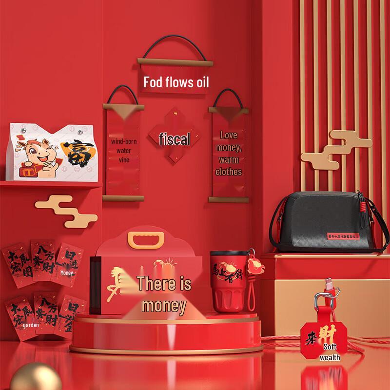Non-Material  May Wealth Come  Spring Festival Gift Box (8-Piece Set)