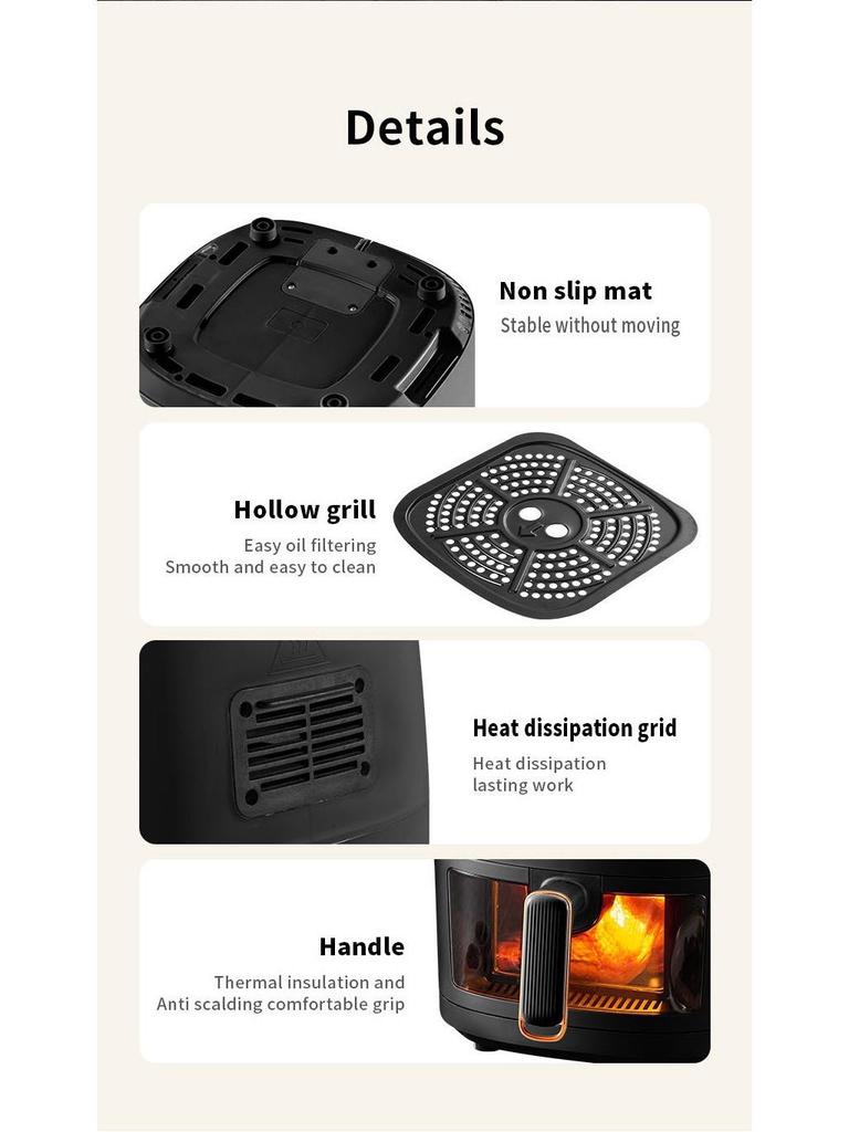 8L Large Capacity Multi-function Air Fryer for Home Use