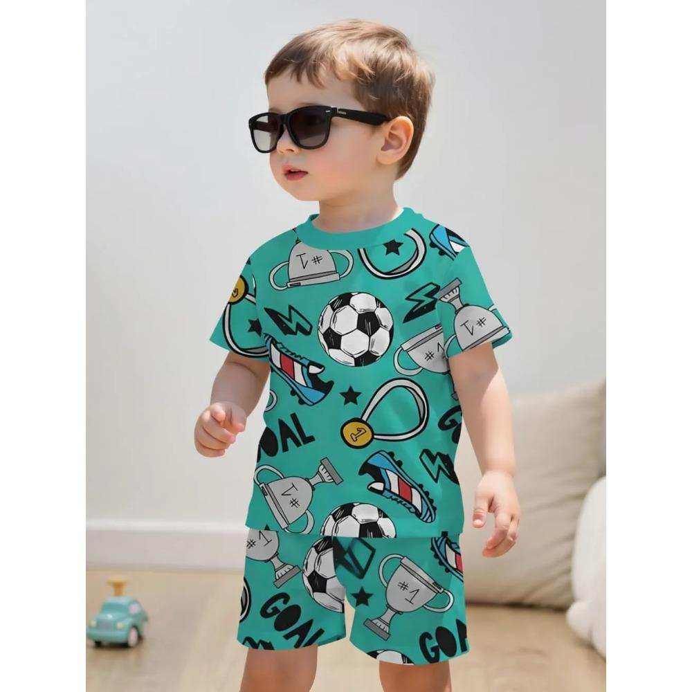 Summer Cartoon Creative Fun Pattern Children's Summer Fashion Comfortable Soft Breathable Short Sleeved Two-piece Set