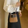 IELGY Hand-Carry Contrast Color Drawstring Bucket Bag Niche Retro Fashion One-Shoulder Messenger