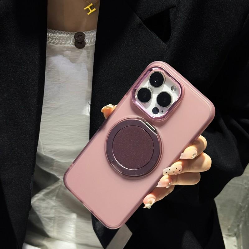 360 Rotating Magnetic Phone Case With Kickstand IPhone 15/16 Series Soft-Touch Full Coverage Anti-Fingerprint PCTPU