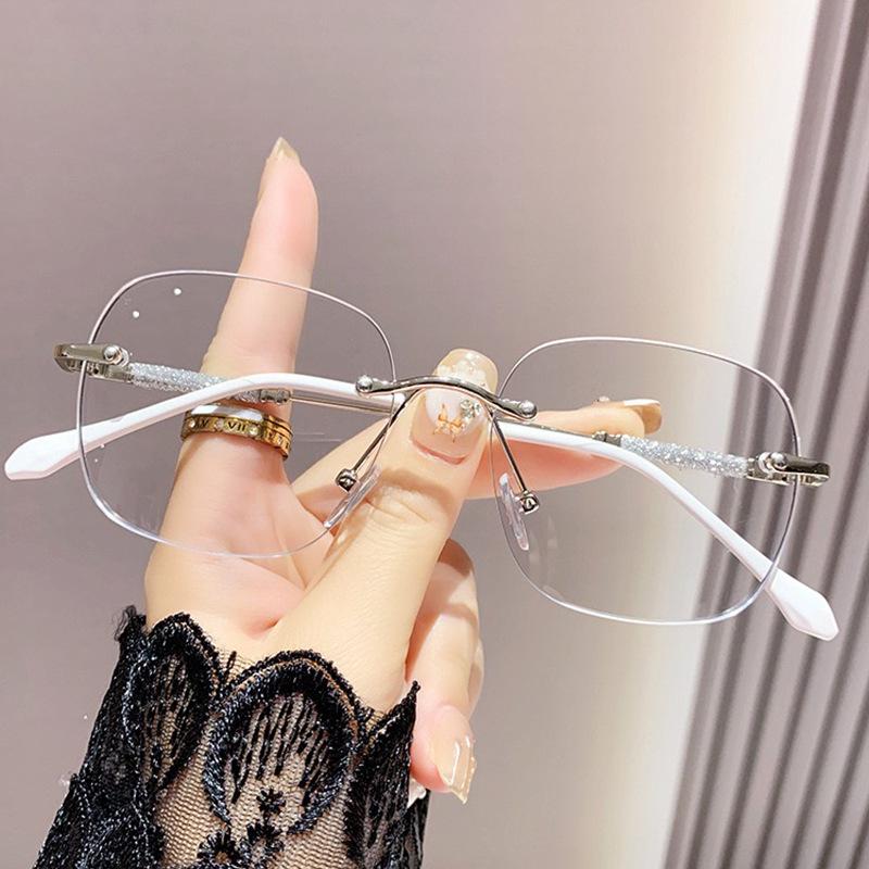 Women's Anti-Blue Light Diamond-Cut Rimless Reading Glasses