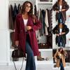 Autumn and Winter Fashionable Simple Solid Color Long-sleeved Single-breasted Woolen Coat