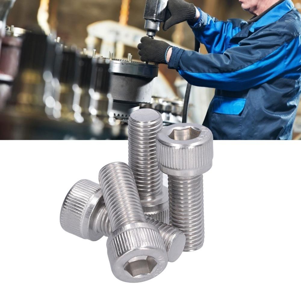 4PCS Stainless Steel Hex Socket Bolt Fastener Hardware  for Engineering, Construction and DIY