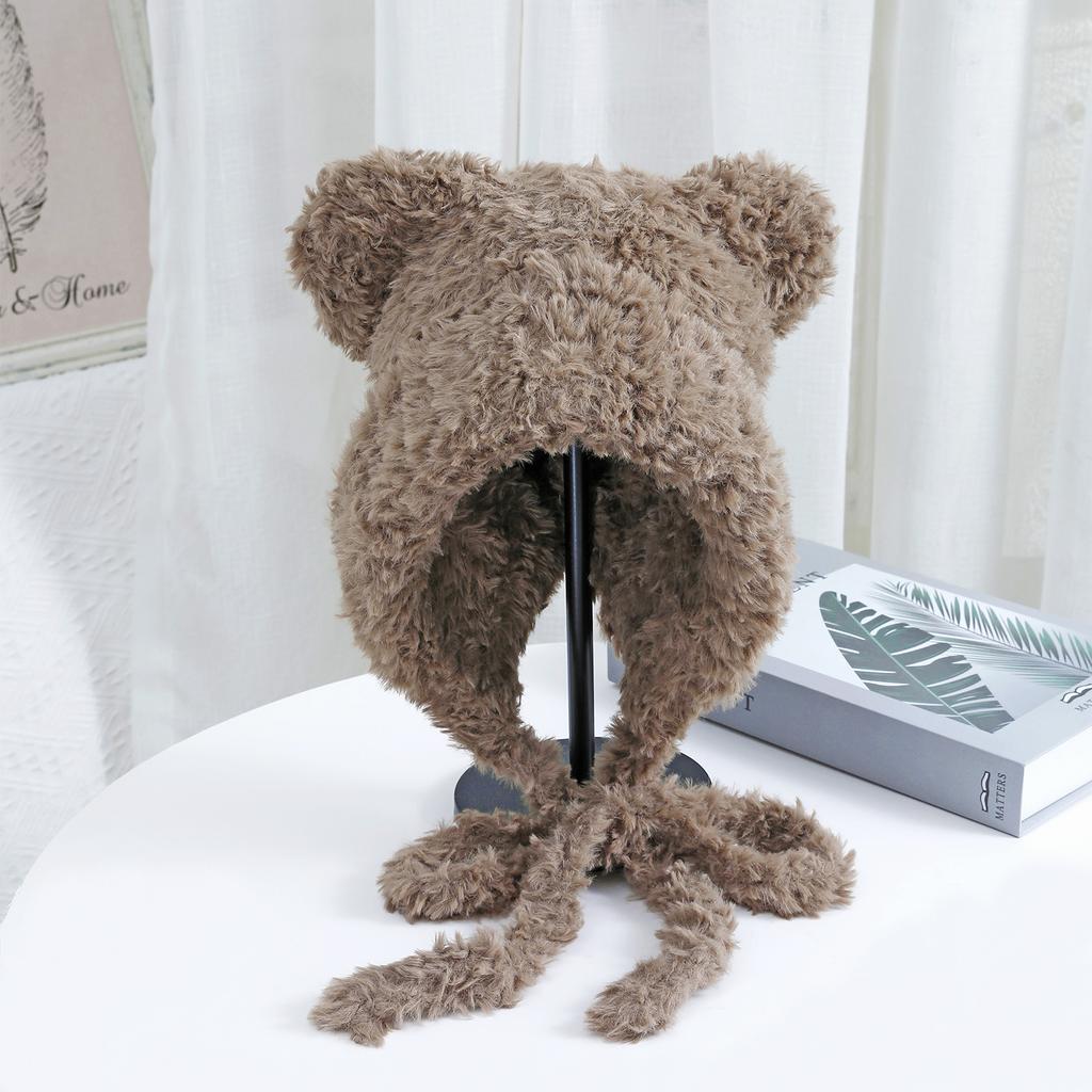Die neue Katzenohren-Doppelschwanz-Plüsch-Strickmütze für Herbst und Winter ist niedlich, modisch, warm, ohrenschützend und gesichtsbetonend. Kleine Wollmütze